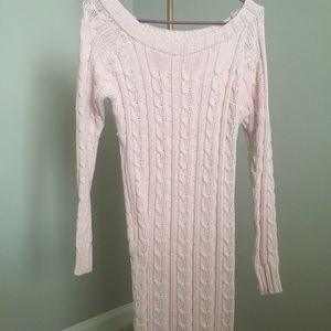 Pink Long Sleeve Knit Dress. Small.